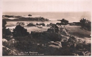 ile de brehat  vue generale de la plage 1946 post card