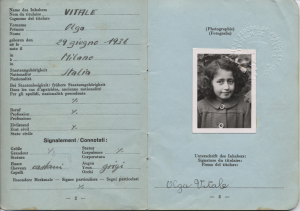 Olga Vitale's refugee passport, 1944